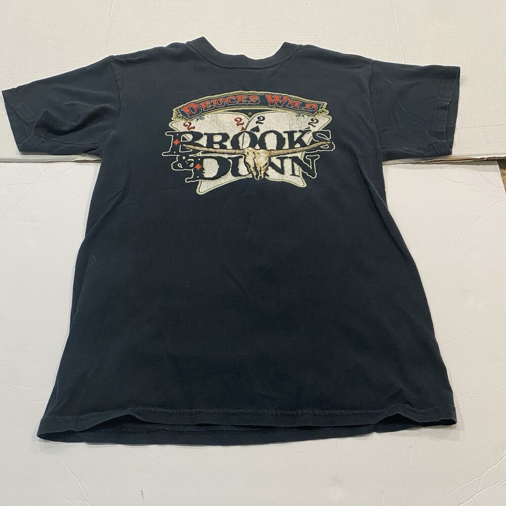 Vintage Brooks & Dunn - “Deuces Wild”. Black Shirt Small Faded